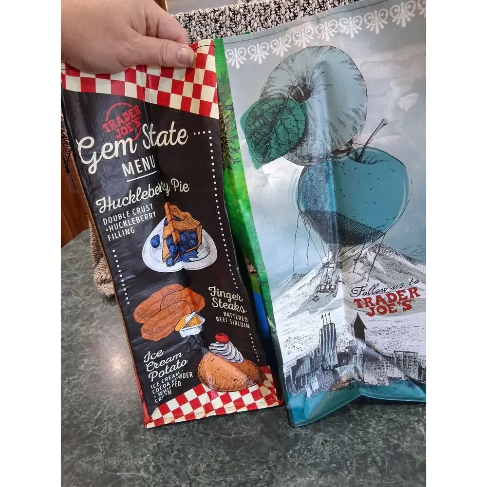 Trader Joe's WASHINGTON STATE & Idaho Regional Reusable Grocery Tote Set 2 Bags